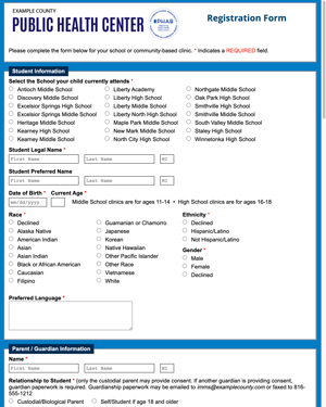 Our online form